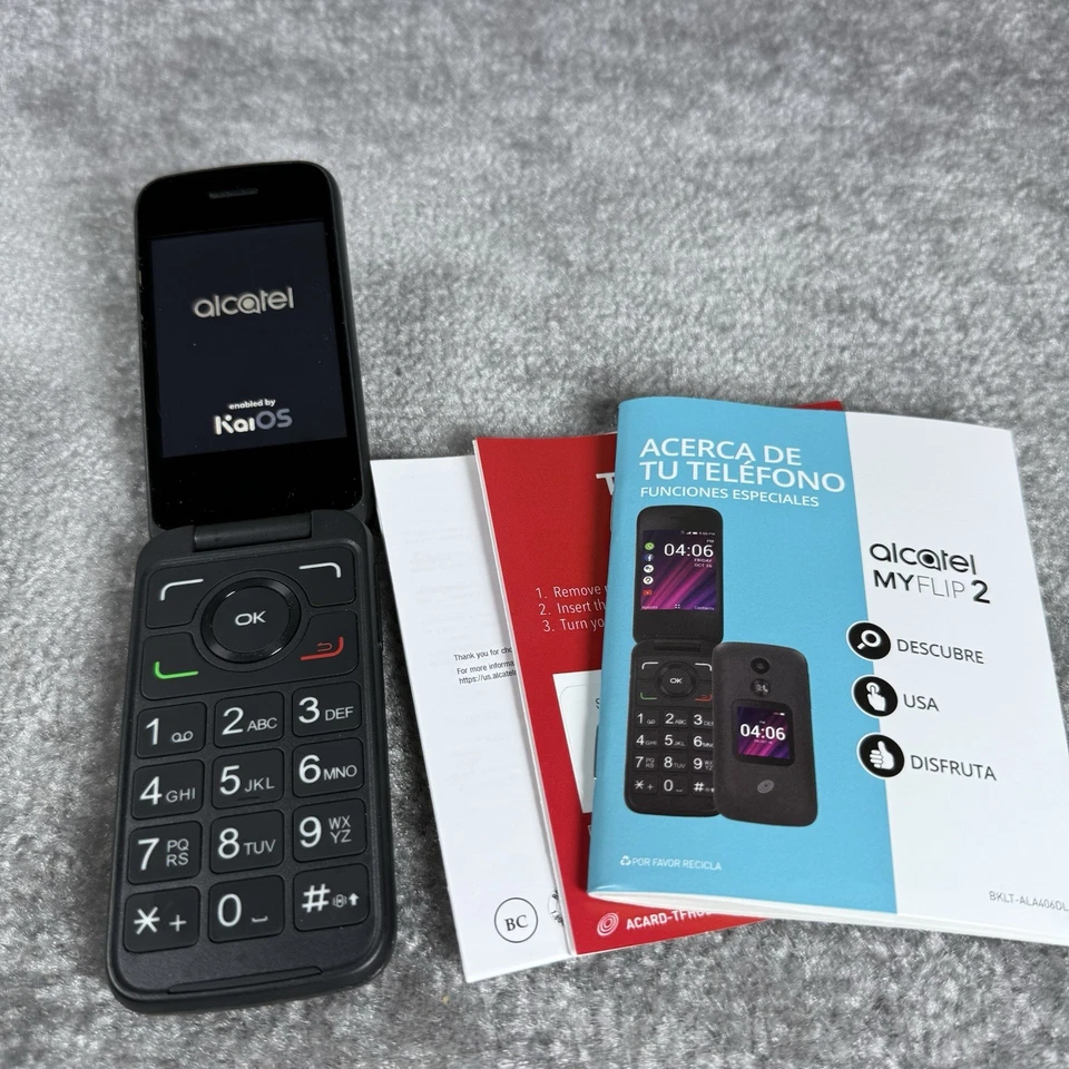 Tracfone Alcatel My Flip 2 Prepaid Flip Phone 4GB 4G LTE Black - Image 3 of 4