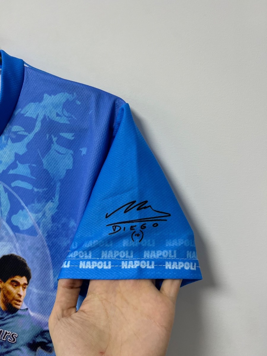 Vintage Napoli Diego Maradona Jersey Overprint Football Shirt