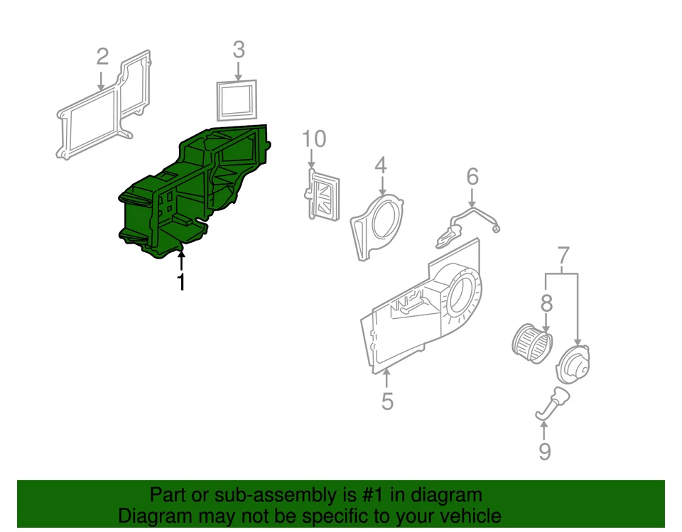 Genuíno GM 96-25 GM Express Savana HVAC Heat and A/C EVAP Case 52486375 - Imagem 2 de 2