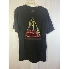 Def Leppard World Tour 83 Black Graphic T Shirt Mens L