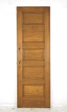 Vintage Five Horizontal Panel Chestnut Privacy Door 89.375 x 29.625 in.