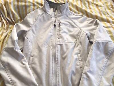 Womens THE NORTH FACE Softshell Bionic White Patterned Fleece Jacket Small