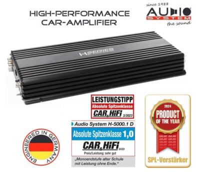 Audio System H-5000.1 D 1 Channel Digital Mono Amplifier 5000 Watts RMS