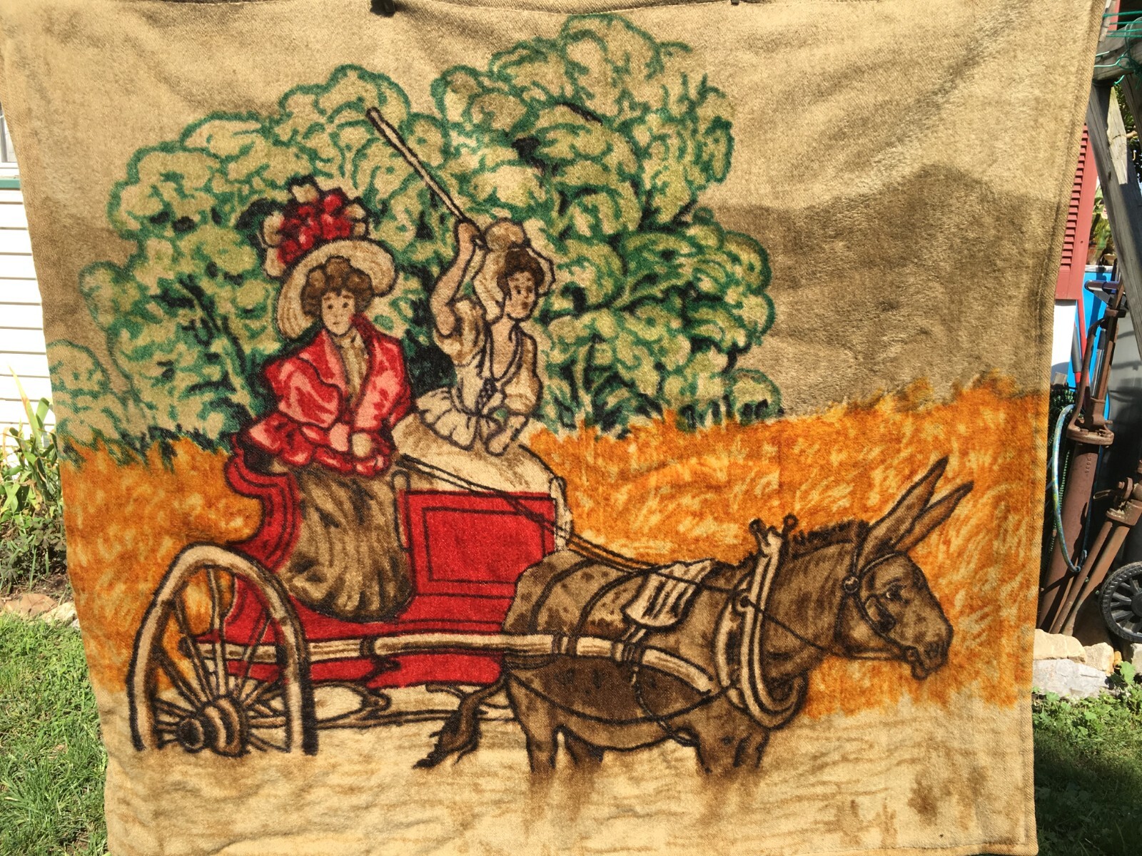 Antique Wool Sleigh Blanket 52in X 42in Chase Victorian eBay