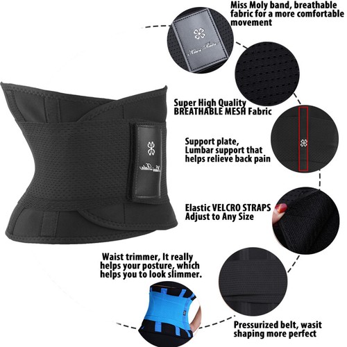 Entrenador de cintura ajustador para hombres mujeres sauna cinturón para sudar deportes fitness modelador corporal - Imagen 4 de 22