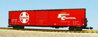 USA Trains G Scale 60 Ft Single Door Box Car R19400A  Santa Fe Single Door - Red - Image 1 of 2