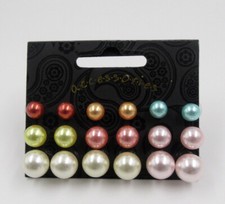 Card of 9 Pairs of  Stud  Earrings Ear Rings  on a card