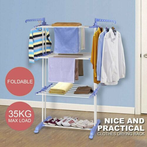 Foldable 6 Tiers Clothes Rack Outdoor Indoor Laundry Drying Garment Hanger Shelf - Picture 4 of 13