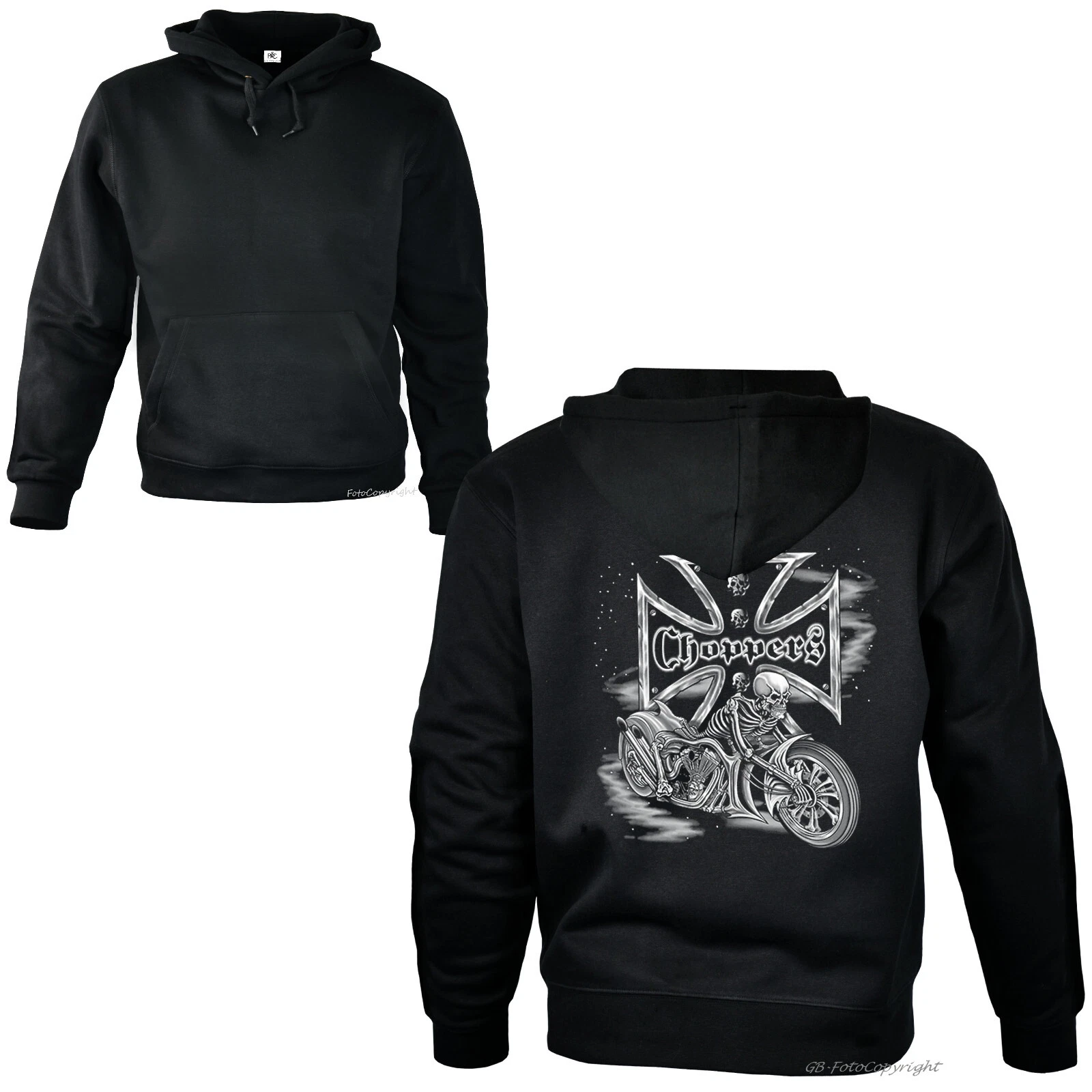 SACAI Felpa con cappuccio biker chopper custombiker vecchi cranioer pullov *4