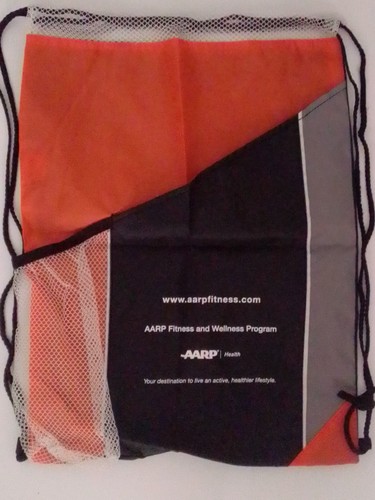 AARP Backpack Drawstring Bag Fitness Gym Travel Nylon Lightweight but strong NEW