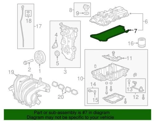 Junta de cubierta del árbol de levas del motor Chevrolet Impala Malibu 2014-2019 OEM NUEVA 12642142 Foto 3 de 3