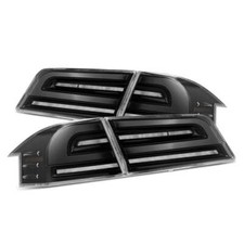 Fits 2012-2021 Tesla Model S Alpharex Luxx Led Tail Lights Black Housing Clear