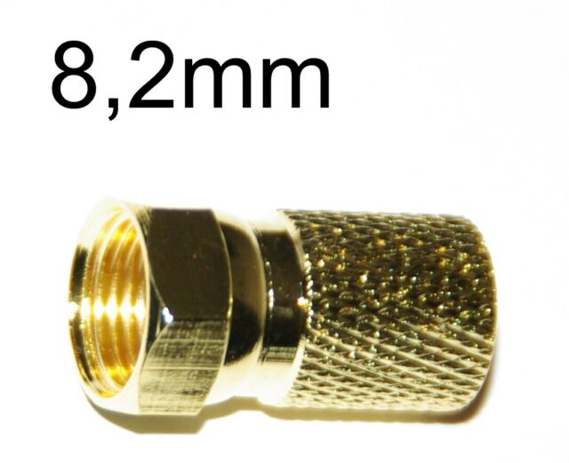 10x Fstecker 8 2mm für SAT-Kabel vergoldet