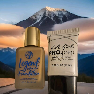 W7 Legend Lasting Wear Foundation Naturalbeige & LA Girl Pro.prep HD Face Primer