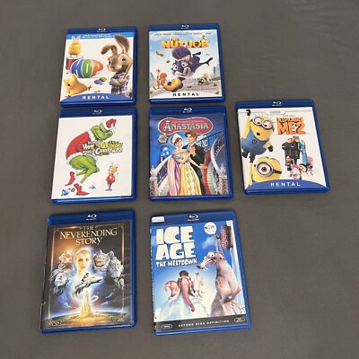 Lot Of 7 Blu Ray DVDs The Grinch, The But Job, & Hop Children/Family Movies