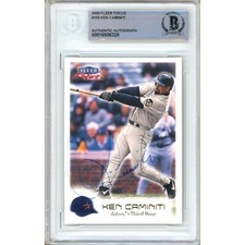 Ken Caminiti Signed 2000 Fleer Focus #153 Card AUTO Beckett BAS Slabbed Astros