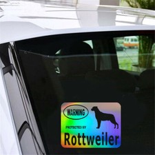 2x Warning Protected By Rottweiler Dog Sticker Car Window Home Wall Vinyl Decal