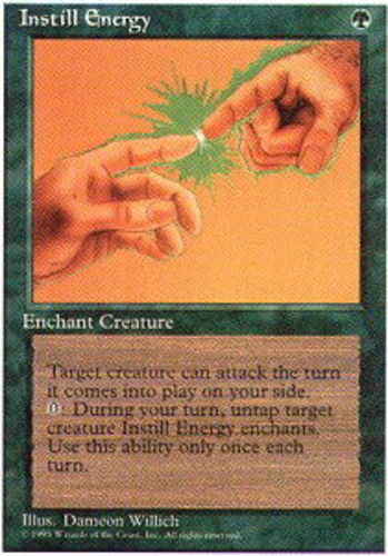MTG - Instill Energy - 4th Edition - NM, English Magic FLAT RATE SHIP