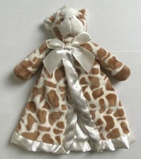 BEARINGTON Baby Collection Plush Satin Giraffe Lovey Security Blanket