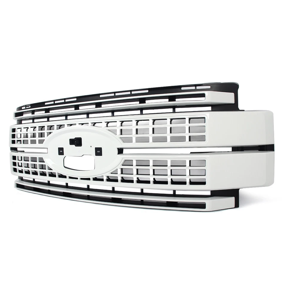 For 2017-2019 Ford F250 F350 Super Duty Oxford White Front Bumper Grill Platinum Foto 2 de 4