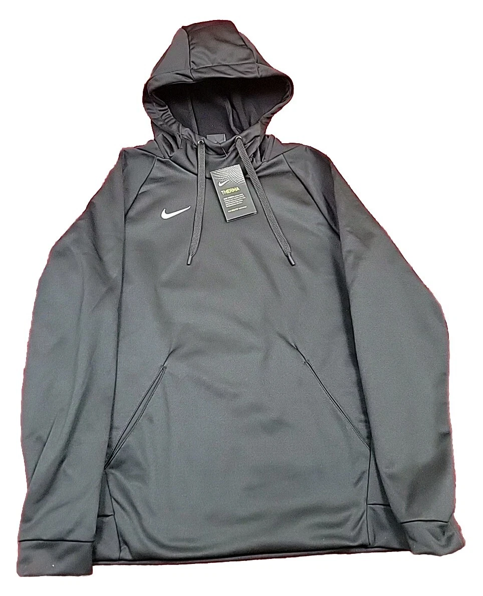 New Nwt Nike Therma Dri-Fit BLACK HOOD Pullover Hoodie Men's SMALL CN9473-010