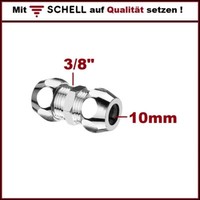 Schell Doppel Verschraubung Gerade FüR Kupferrohre Ø 10 Mm 3/8 Ag X 3/8 Ag Chrom