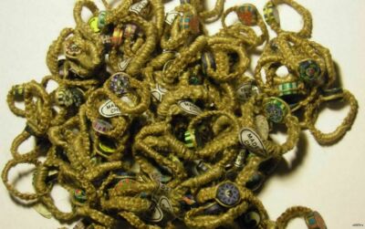 WHOLESALE LOT 100 HEMP FIMO RINGS jewelry peace sign mushroom flower smiley face