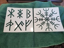 Viking Symbols Stencils Reusable Lot Of 2 7.9 X 7.9 Inch