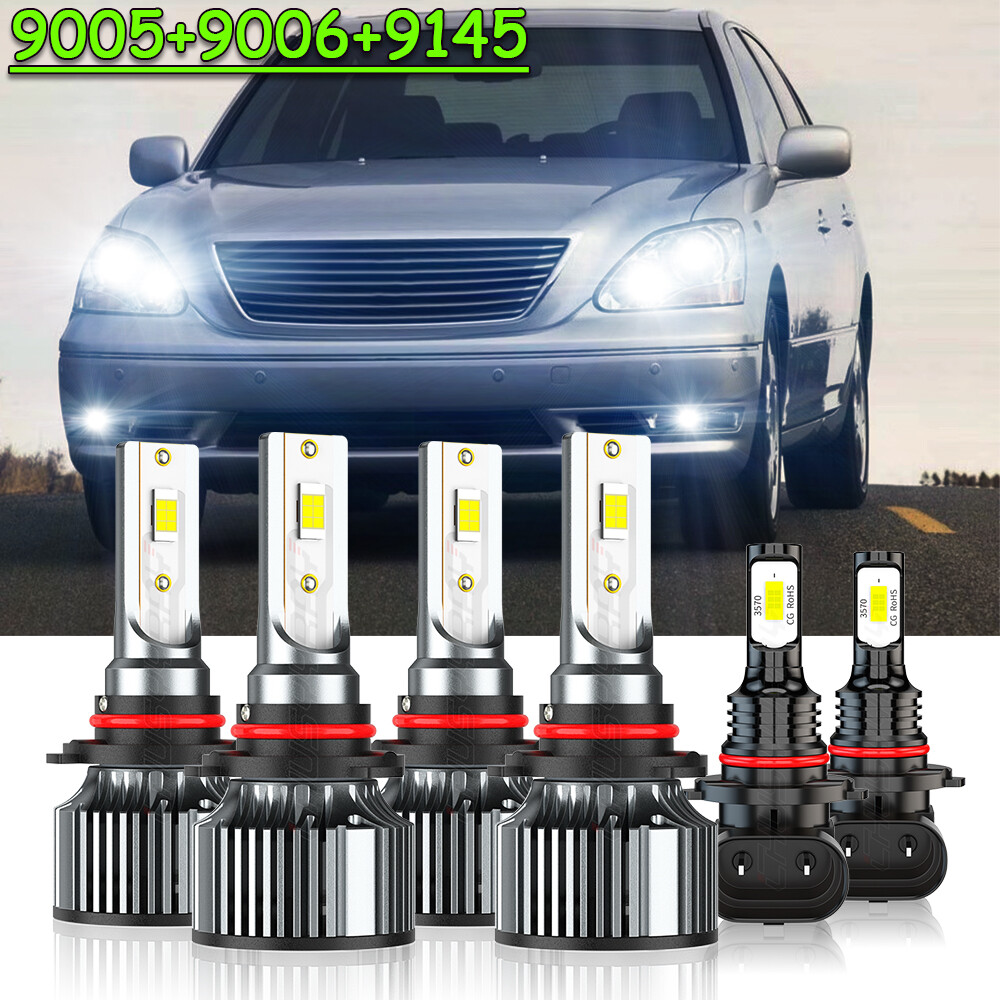 FIT Lexus LS430 20012006 6x 6000K LED Headlight Bulbs High/Low Beam