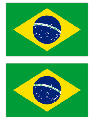 2x Aufkleber Brasilien Flagge Brazil Flag Fahne 5cm