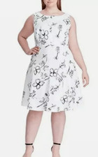 CHAPS Women's Floral Fit & Flare scoopNeck Stretch Dress (Size 20W) NWT MSRP$125