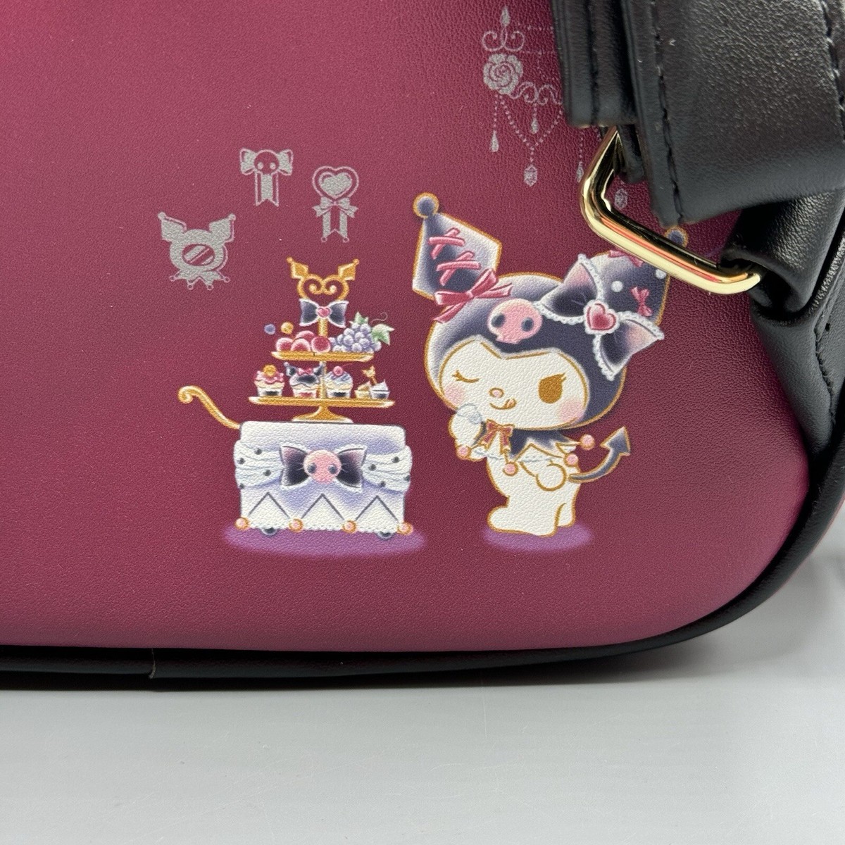 Sanrio My Melody & Kuromi & My Sweet Piano Velvet Mini Backpack NEW Her Universe Her Universe Kuromi My Melody & My Sweet Piano Velvet Mini  main image 2