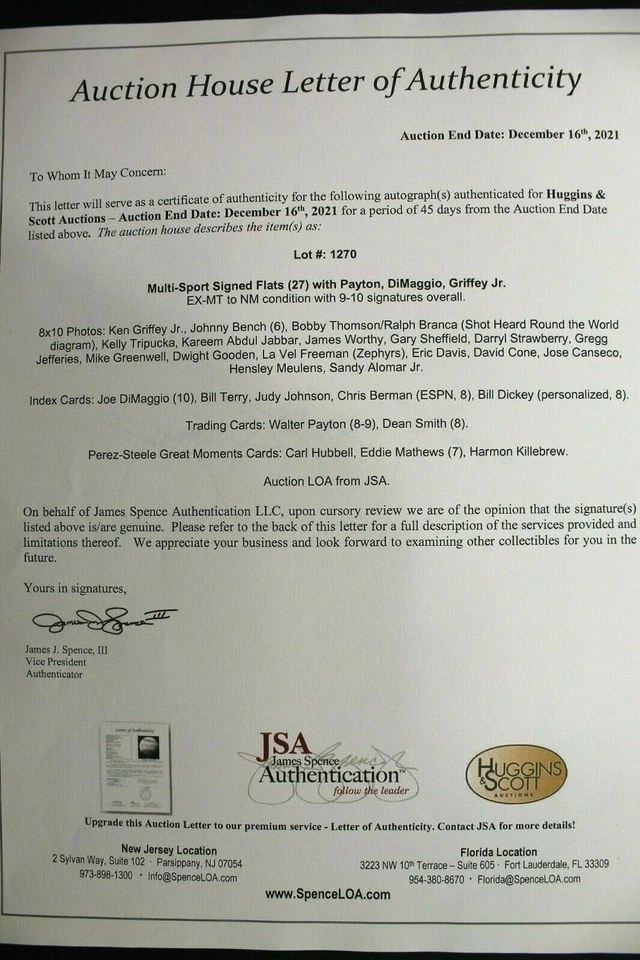 Sandy Alomar Jr San Diego Padres Signed Autographed 8x10 Photo JSA  - Image 2 of 3