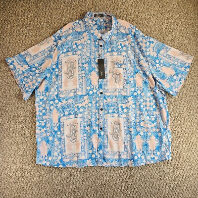 Mcedar Shirt Mens 5XL Short Sleeve Button Up Hawaiian NEW