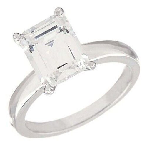 3 Ct Simulated Diamond Engagement Ring in 14k White Gold Plated Silver