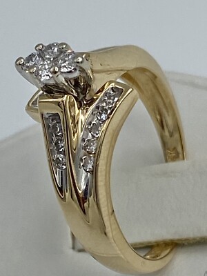 Keepsake 14K Yellow Gold 1/4 ct Diamond Ring Sz 1/4 5g
