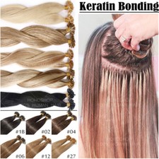 16"-24" THCK Pre Bonded Keratin Nail U Tip 100 Remy Human Hair Extensions Ombre
