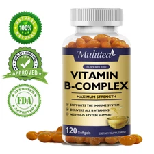 Vitamin B Complex B Vitamins B1 B2 B3 B6 B9 Folic Acid 120 Capsules Immune Boost
