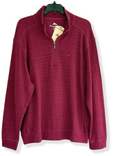 Tommy Bahama 1/2 Zip Pullover - NWT Mens Medium Rhumba Red - 46111-N9