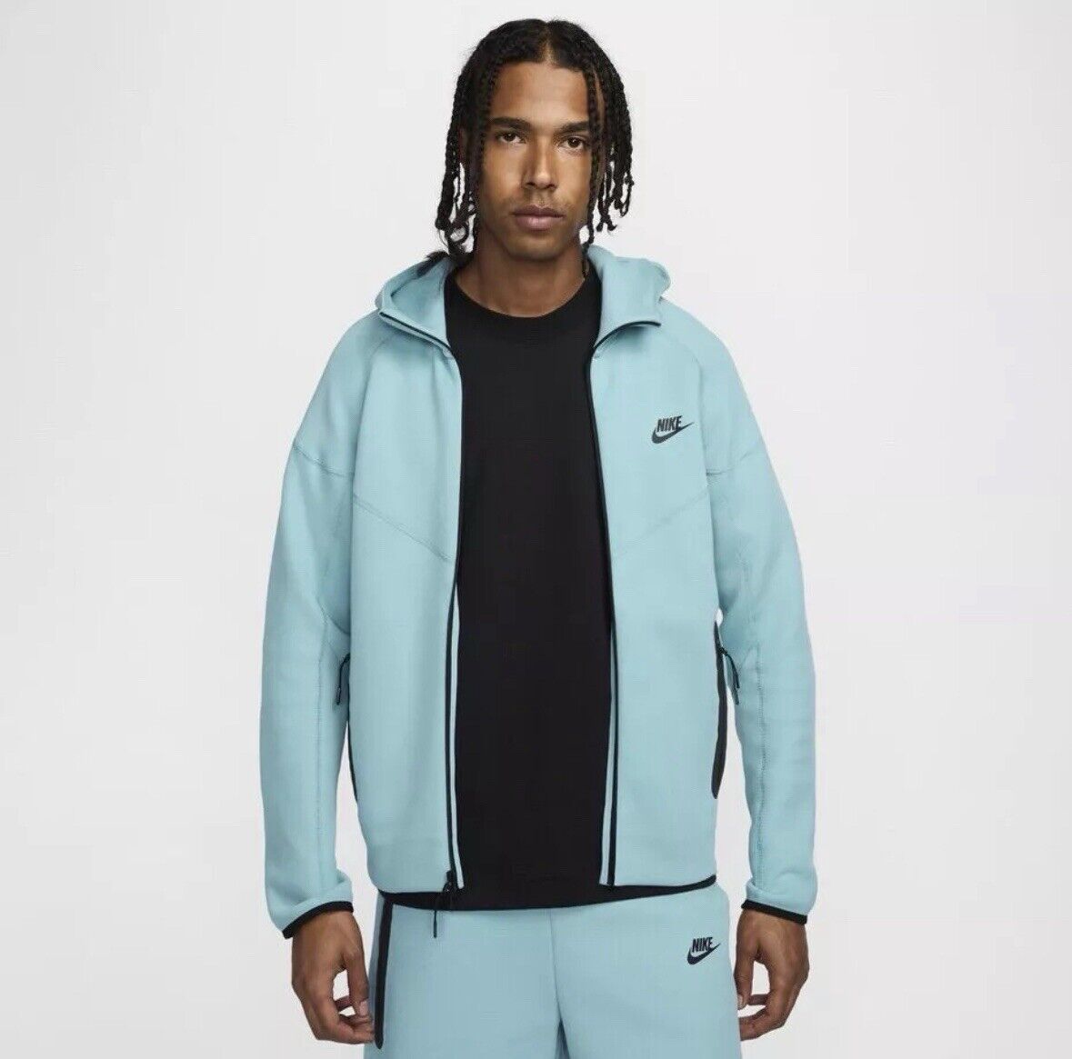 Nike Tech Fleece Windrunner Full Zip Hoodie NWT Aqua Blue Nike Tech Fleece Windrunner Full Zip Hoodie NWT Aqua Blue