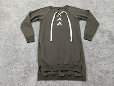 Ellie & Kate Sweater Dress Womens Medium Pullover Long Sleeve Drawstring Green