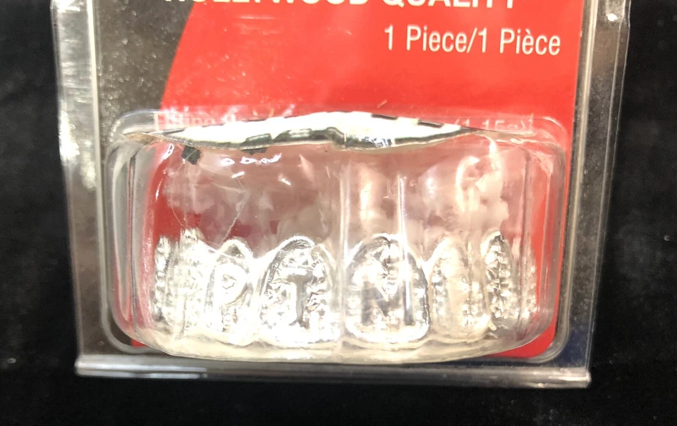  Billy-Bob Teeth Platinum Pimp Grillz 14 Age+ Hollywood Quality 1 Piece  - Image 4 of 4