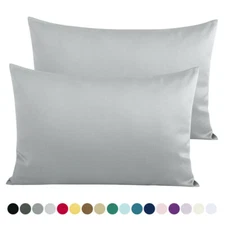 Premium Cotton Satin Ultra Soft Pillow Case Cover Bed Pillowcase 2Pcs Queen King