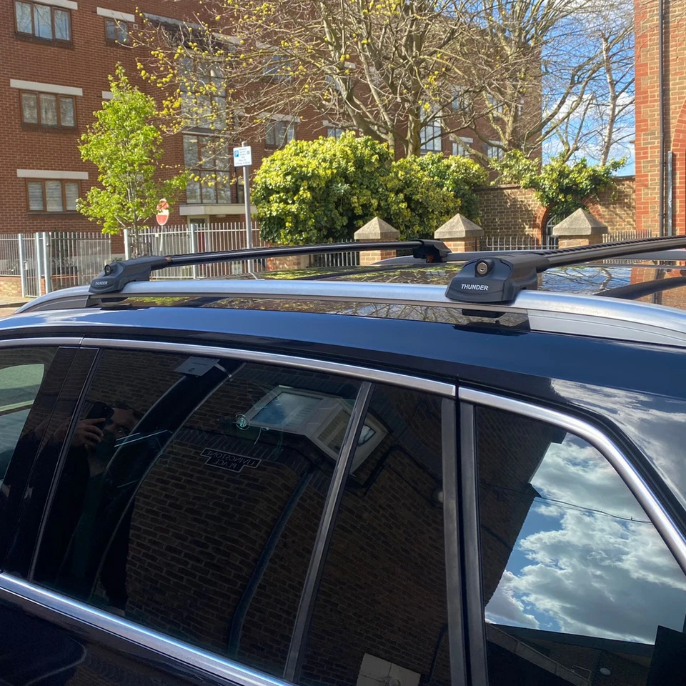 Lockable Black Aluminum Roof Rack Cross Bars Fits Dodge Journey 2009-2020 Foto 4 de 4