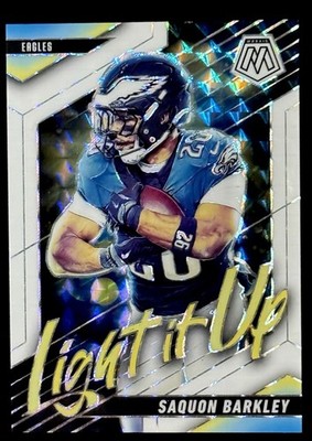 Saquon Barkley 2025 Panini Mosaic Light It Up White Mosaic Prizm #’d/25