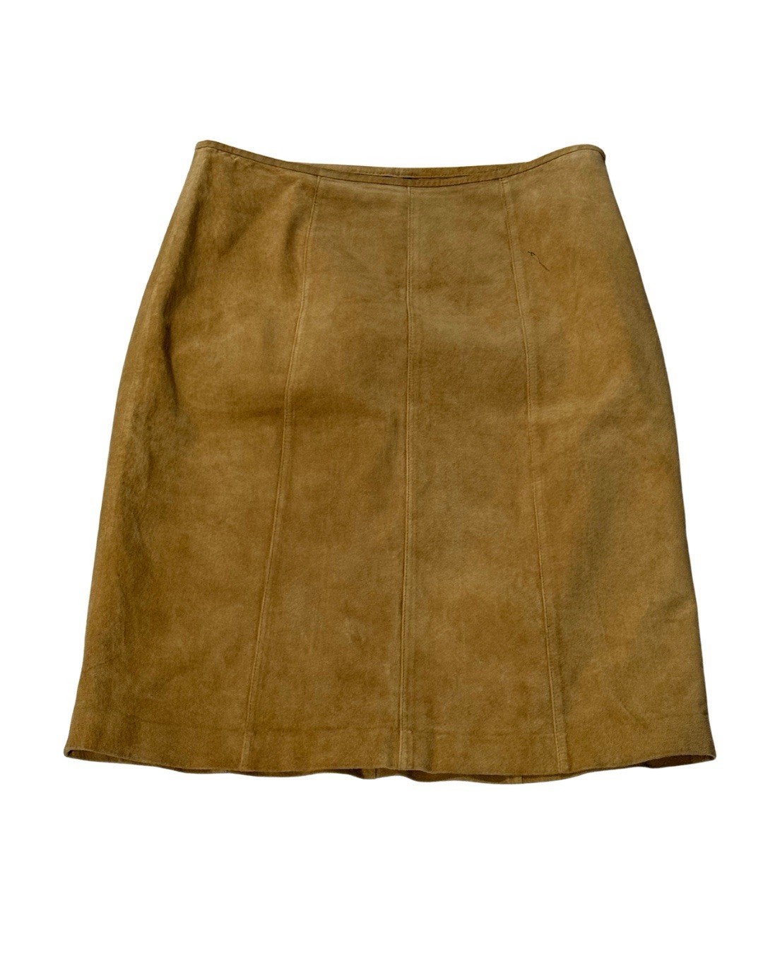 Vintage Ann Taylor Tan Suede Leather Skirt