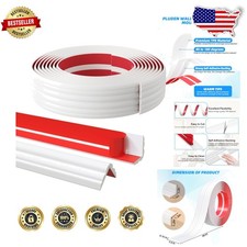 40ft Flexible TPE Corner Molding - Waterproof Self-Adhesive Wall Trim