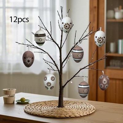12x Easter Eggs Multifunctional Hanging Pendants for Festival Wreath Window