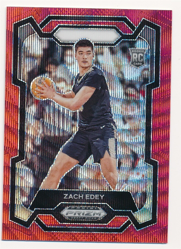 ZACH EDEY 2024 PANINI PRIZM DRAFT PICKS RED WAVE #1 RC ROOKIE MINT