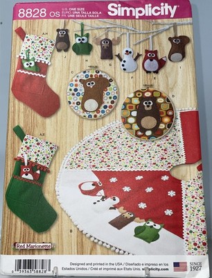 Pattern - Simplicity 8828 - Christmas - Ornaments, Stocking, Tree Skit 34pcs
